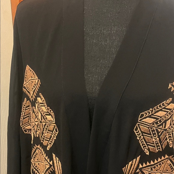 Lush Black and Tan Cardigan sheerwith Timeless Elegance - Picture 4 of 7